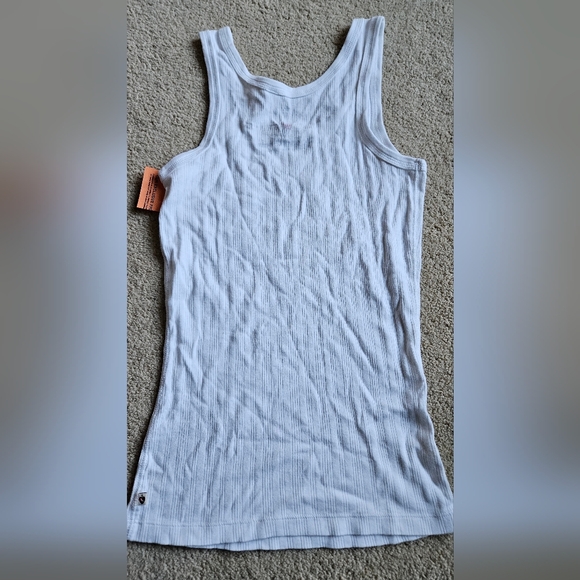 NWT Vintage Twisted Heart White Cotton Crystal/Sequin/Bead Cross Tank Top Size P - Picture 5 of 5